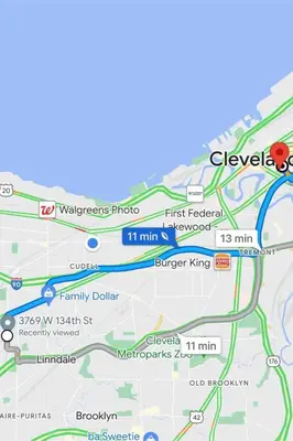 a map of the city of cleveland at Cozy room in 2nd floor - near Airport & Lakewood in Cleveland