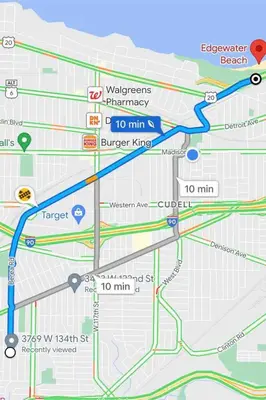 a map of a subway line with at Cozy room in 2nd floor - near Airport & Lakewood in Cleveland