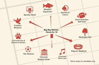 a map of the big six tactical homes for at Big Sky Retreat - Home for 10 in Fairfield