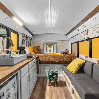 Covered Bridge Tiny Home Bus On The Water In Rrg