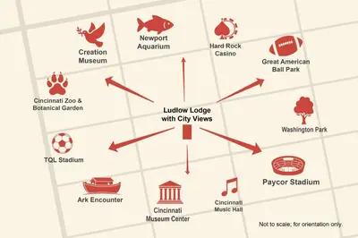 a map of the louvre with city views at Ludlow Lodge with City Views in Ludlow