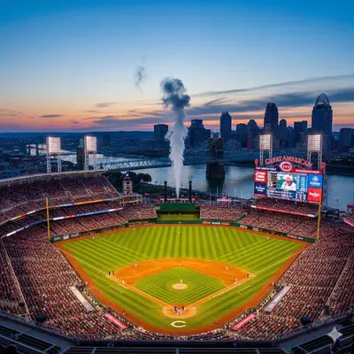 an aerial view of a baseball game in a stadium at Lark Meadow Retreat Sleeps 10 in Mason