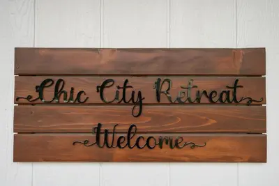 a sign that reads cite thy kitchen welcome at Chic City Retreat 99 For 2 in Columbus