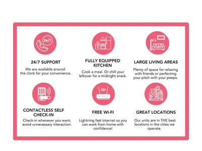 a brochure for a technology company with a diagram at CozySuites - Current at the Banks in Cincinnati