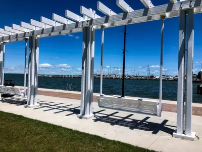 a view of the water from a pier at Fiesinger House - Private 1-bd unit, Historic Home Downtown Sandusky in Sandusky