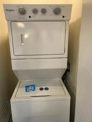 a small white stove in a small kitchen at Beautiful in Beachwood in Beachwood