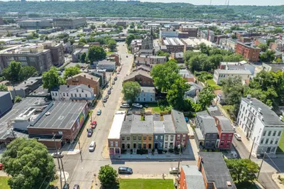 an aerial view of a city at The Baymiller Row - For 6 in Cincinnati