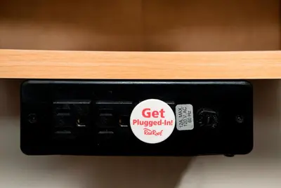 a black object with a sticker on it at Red Roof Inn St Clairsville - Wheeling West in Saint Clairsville