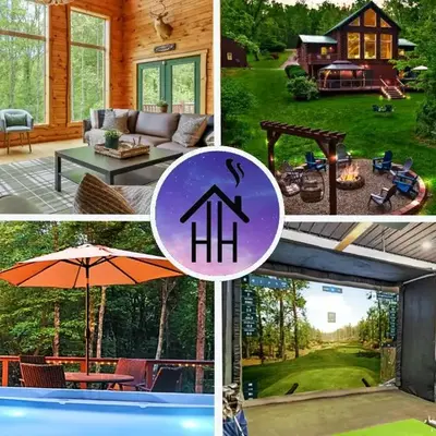 Cabin with Pool and Golf Simulator plus Hot Tub and Game Room in Hocking Hills