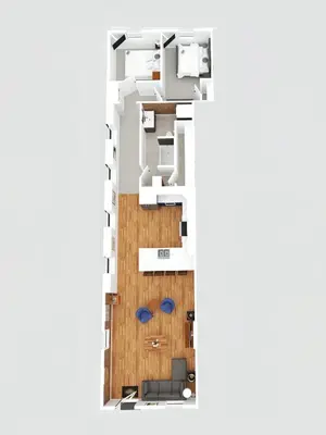 a rendering of a floor plan of a condo at 2BR Townhome - Free Parking, Minutes to Stadiums in Covington
