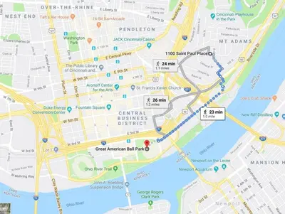 a map of the city of san francisco at Next to Monastery Wedding Venue, 2BR with Balcony in Cincinnati
