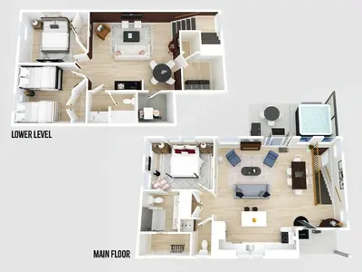 two views of a floor plan of a house at 4BR, 2 & half Bath, Hot Tub, Private Parking, Near Ark in Dry Ridge