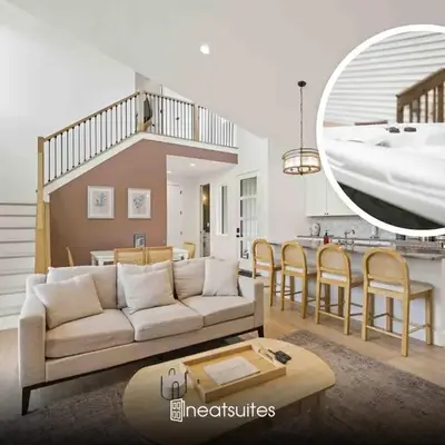 3-story home for 12 Near Ark with Hot Tub & Parking!