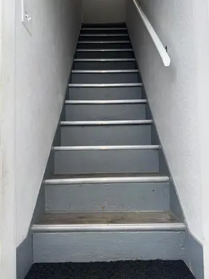 a set of stairs in a building at Downtown Willoughby historical district Gem 4 in Willoughby