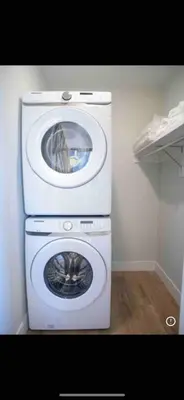a washer and dryer with a cat inside of it at OTR by TQL+King Bed+Light Rail+Dedicated Parking in Cincinnati