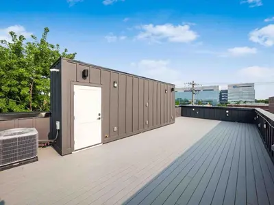a building on top of a roof with a door at New Build, Downtown Views, next to NCH in Columbus