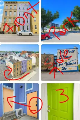 a collage of pictures of different buildings with red arrows at Heart of OTR -Stadiums, Museums, Nightlife, Casino in Cincinnati