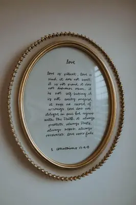 a framed mirror with a poem on it at Creek View Cottage