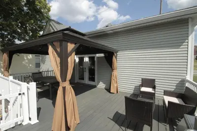 a gazebo on a porch of a house at 1880s Georgetown Jewel in Georgetown