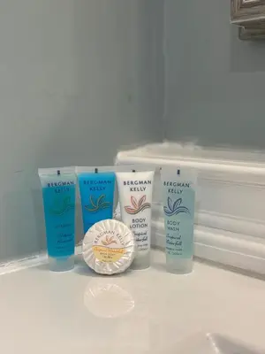 a group of four products sitting on a counter at Family Home Minutes from Downtown Cincy in Cincinnati