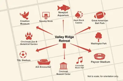a map of the villefritz ridge retreat at Valley Ridge Retreat - For 8 in Cincinnati