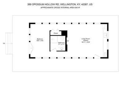 a floor plan of the proposed extension to a building at Primrose - Cave Run Lake OR Red River Gorge KY in Wellington