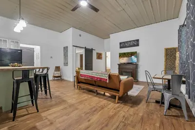 a living room with a couch and a table at The Silver Birch in Lancaster