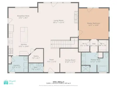 a floor plan of a house at Serenity on Siverly by Purple Munky Hospitality in McArthur