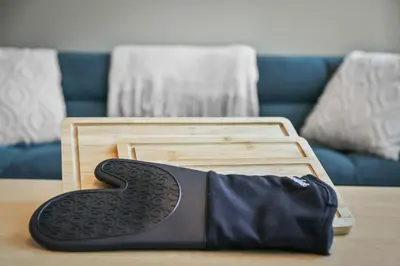 a black tie sitting on top of a wooden table at 1BR • City View • Huntington • King Bed • 2 TVs in Cleveland