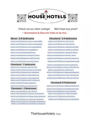 a page of a document with the house hotels website at Tremont apartment, near downtown, and Central! in Cleveland