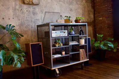 a shelf with potted plants in a room at The Historic Berry Loft at Waterfront Hall in Wheeling