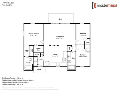a plan of a floor plan of a house at Put-in-Bay Island Club #21 in Put-in-Bay