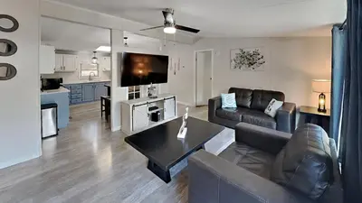 a living room with a couch and a table at Put-in-Bay Island Club #21 in Put-in-Bay