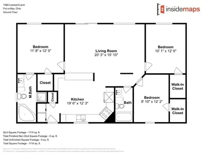 a floor plan of a house at Put-in-Bay Island Club #62 in Put-in-Bay