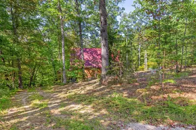 a house in the woods with trees at Sugar Shack - Cave Run Lake OR Red River Gorge KY in Wellington