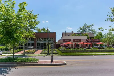 an empty street in front of a building with a restaurant at Bexley Breeze | High-Speed Wi-Fi | King Bed in Bexley