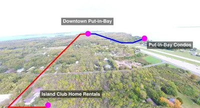 a map of the approximate location of put in bay condos at Put-in-Bay Island Club #63 in Put-in-Bay