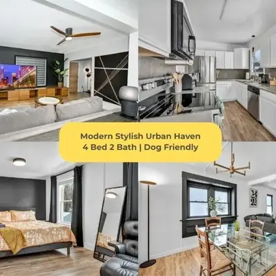 Modern Stylish Urban Haven 4 Bedroom 2 Bath - Dog Friendly