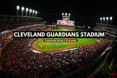 a crowd of people at a baseball game at night at Luxury High-Rise Condo in Amazing Location | Gym in Cleveland