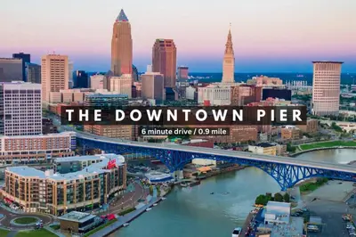 a view of the downtown pittsburgh skyline at Historic Loft in the Heart of Downtown • Gym in Cleveland