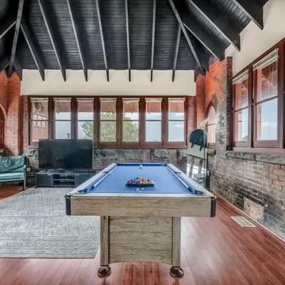 Urban Industrial Penthouse | Game Room Pool Table