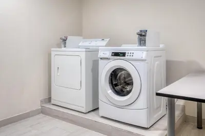 a white washer and dryer in a room at Holiday Inn Express Hotel & Suites Greenville by IHG in Greenville