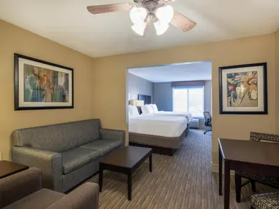 a hotel room with a bed and a couch at Holiday Inn Express Gas City by IHG in Gas City