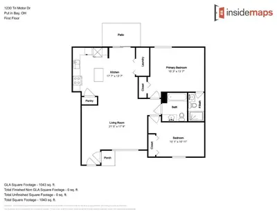 a floor plan of a house at Put-in-Bay Poolview Condo #3 in Put-in-Bay