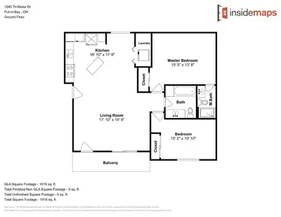 a floor plan of a house at Put-in-Bay Poolview Condo #5 in Put-in-Bay