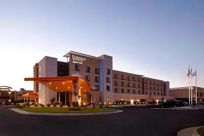 a hotel building with a parking lot in front of it at Fairfield by Marriott Inn & Suites Wheeling at The Highlands in Triadelphia