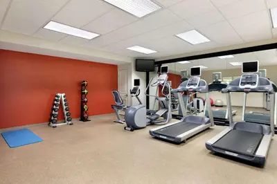 a gym with several treadmills and cardio equipment at Homewood Suites by Hilton Columbus-Dublin in Dublin
