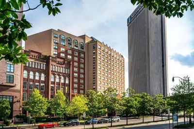 a group of tall buildings in a city at Sonesta Columbus Downtown in Columbus