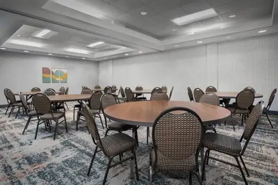 a conference room with tables and chairs in it at Homewood Suites by Hilton Cleveland-Solon in Solon
