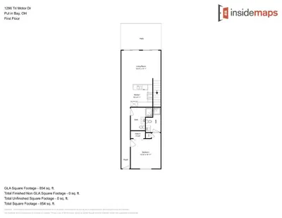 a floor plan of an apartment in a building at Put-in-Bay Waterfront Condo #202 in Put-in-Bay